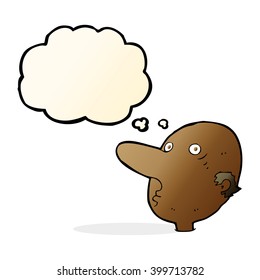 cartoon balding man with thought bubble