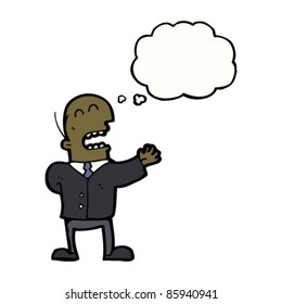 cartoon balding man with thought bubble