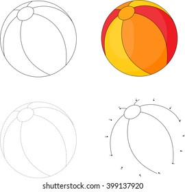 Bola de dibujos animados. Punto a punto juego educativo para niños