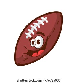 cartoon ball for the game of American football. character design, vector illustration