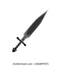 Cartoon ball game. Vector cartoon sword icon. Flat style. Vector template of the sword logo. Vector illustration. Cartoon, sword, weapon, war, metal, comic. Design of a vector illustration of a sword.