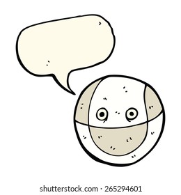 bola de dibujos animados con burbuja de habla