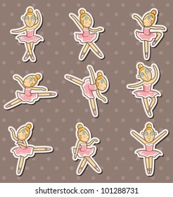 cartoon Ballet dancer stickers