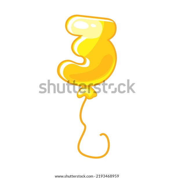 Cartoon Balloon Number 3 Font Kids Stock Vector (Royalty Free