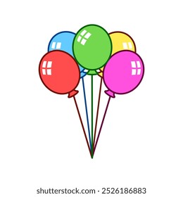 Cartoon balloon variations. Colorfull balloon cartoon. Digital art illustration. 