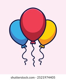 Cartoon Balloons for Celebrations and Festivals - Festive Vector Icon Design