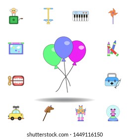 cartoon balloons toy colored icon. set of children toys illustration icons. signs, symbols can be used for web, logo, mobile app, UI, UX