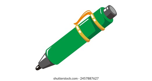 Cartoon Ballpoint Pen Vector Graphic Of Stationery Item Illustration.