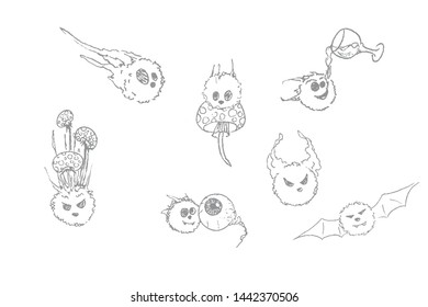 cartoon balls halloween pictures vector graphics