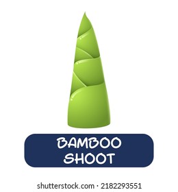 cartoon bamboo shoot vegetables vector isolated on white background