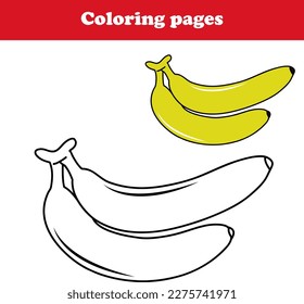 Cartoon Banana to be colored. Coloring book for children.