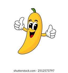 Cartoon banana character giving a thumbs up