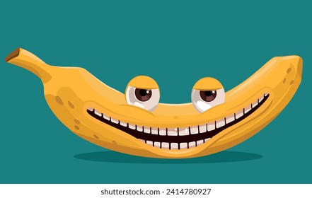 Cartoon banana with a smile