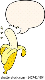 cartoon banana with speech bubble in comic book style