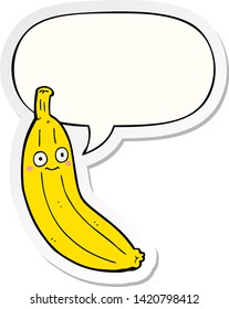 cartoon banana with speech bubble sticker
