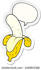 cartoon banana with speech bubble sticker