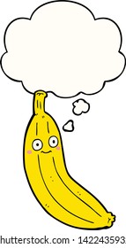 cartoon banana with thought bubble