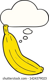 banana de dibujos animados con burbuja de pensamientos