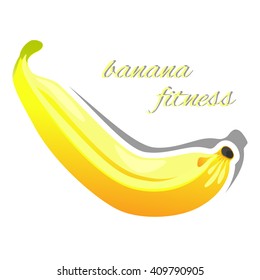 Cartoon banana. Vector illustration.
