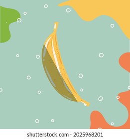 Cartoon bananas. Banana, yellow fruit illustration