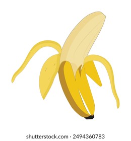 Cartoon bananas. Peel banana,  banana Flat Design Fruit Icon vector illustration. For printing on fabric, tableware, packaging paper, postcard, Wallpaper. Cute children's background