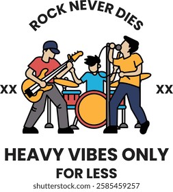 a cartoon of a band playing music in the style of sign illustrations