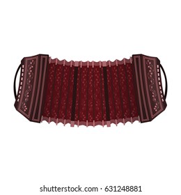 Cartoon bandoneon with patterns. Vector illustration. 
