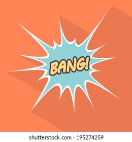 Cartoon bang. Design element for the site. Vector illustration