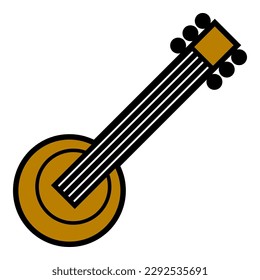 cartoon banjo logo template vector