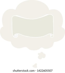 Cartoon-Banner mit Gedankenblase im Retro-Stil