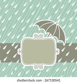 cartoon banner under the rain