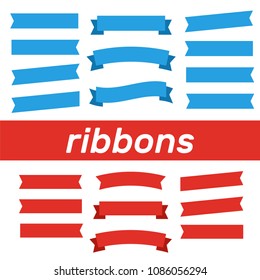 Cartoon banners and comic ribbons. Colored banner ribbon. Banner