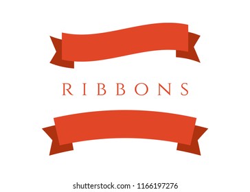 Cartoon Banners And Comic Ribbons. Colored Banner Ribbon. Banner Ribbon Vector Set