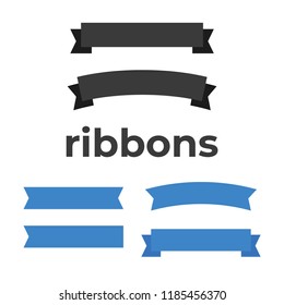 Cartoon banners and comic ribbons. Colored banner ribbon. Banner ribbon vector set