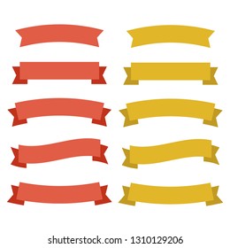 Cartoon banners and comic ribbons. Colored banner ribbon. Banner ribbon vector set