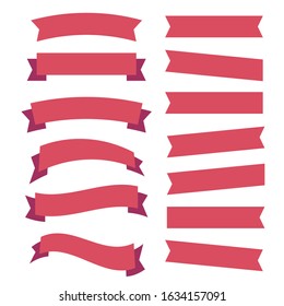 Cartoon banners and comic ribbons. Colored banner ribbon. Banner ribbon vector set