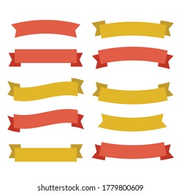 Cartoon-Banner und Comic-Bänder. Farbiges Bannerband. Bannerband-Vektorset