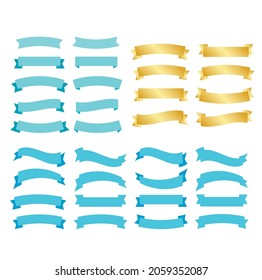 Cartoon banners ribbons. Banner ribbon vector set. Blue ribbons