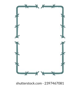 cartoon barbed wire frame template vector