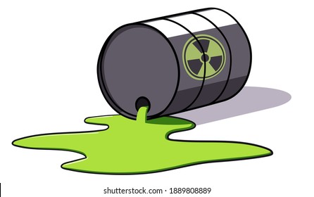 Cartoon barrel with toxic waste 