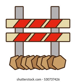 cartoon barrier caution danger road sign design vector illustration eps 10