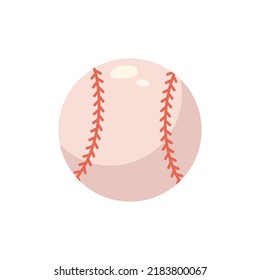 Cartoon baseball ballicon on white background. Flat vector illustration