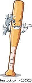 Cartoon baseball bat with the mechanic character