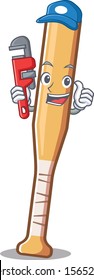 Cartoon baseball bat with the plumber character