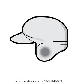 Cartoon Baseball Batter Helmet Icon Vector