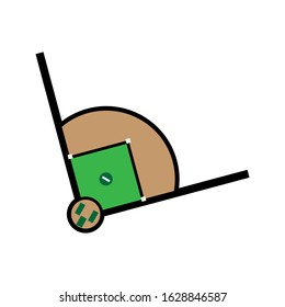 Cartoon Baseball Field Icon Vector