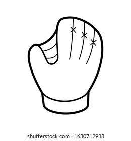Cartoon Baseball Glove Icon Vector