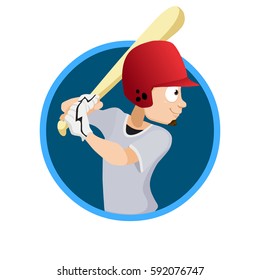 Cartoon baseball label
