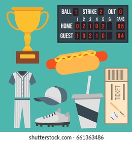 Cartoon baseball player icons batting vector design american game athlete sport league equipment