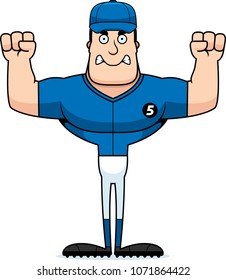 A cartoon baseball player looking angry.